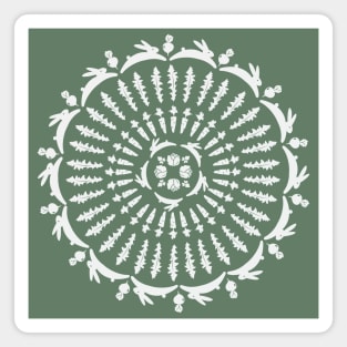 Rabbit and Vegetables Mandala Magnet